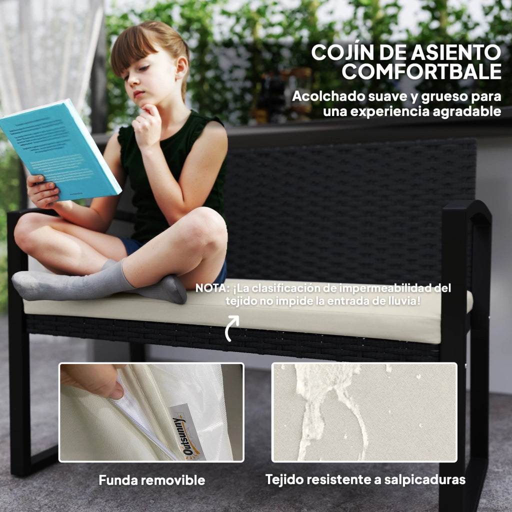 Sedia da pranzo con schienale in rattan sintetico ¨C zephmum ¨C grigio 103x58x78 cm