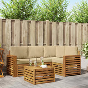 Set di divani da esterno con cuscino 5 pcs Naturale e Beige 3374778