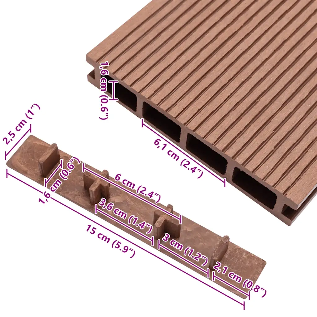 Tappi per Decking 10 pz in Plastica Marrone CFW6162714