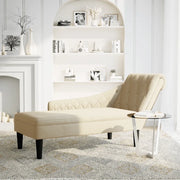 Sdraio con Cuscino e Bracciolo Destro in Tessuto Crema CFW1419588