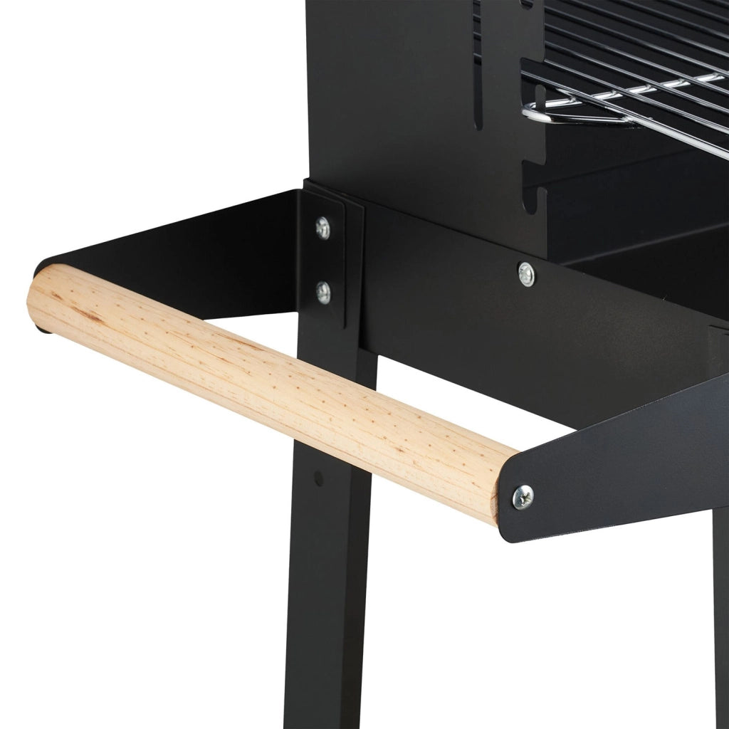 Barbecue a Carbone Sebastian 87x42x82 cm con Griglia in Acciaio Inox e Coperchio Nero