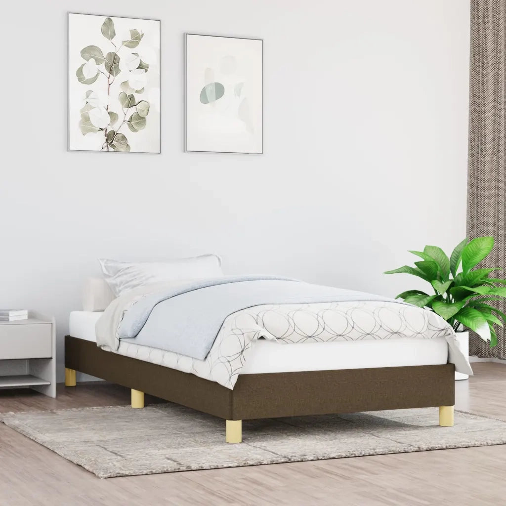Giroletto senza Materasso Marrone Scuro 100x200 cm Tessuto 346797