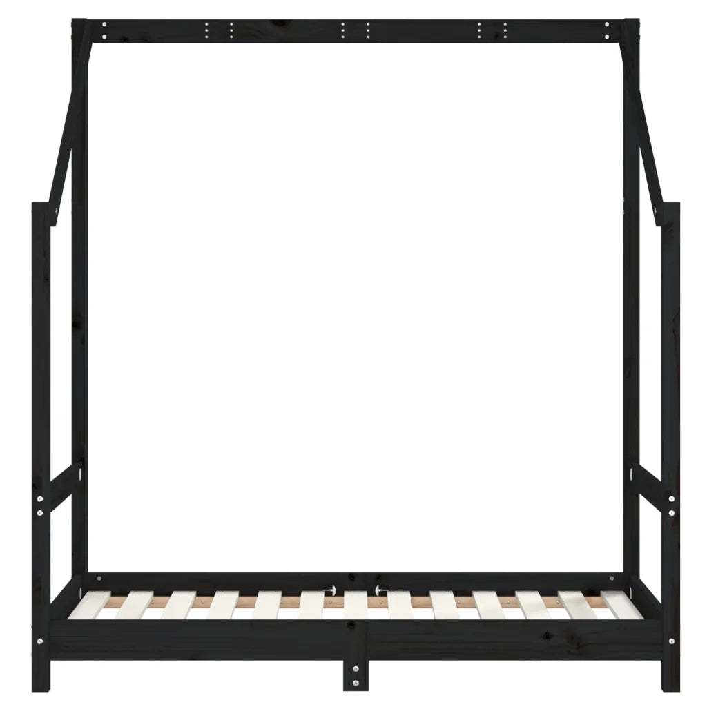 Giroletto per Bambini Nero 2x(70x140) cm Legno Massello di Pino 3200594