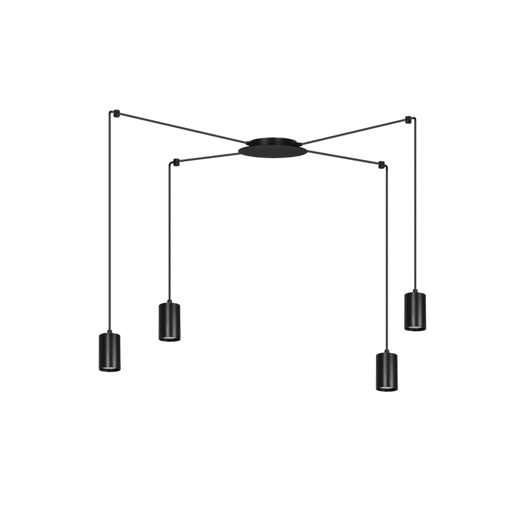 Lampadario Emibig Traker nero 4xGU10 regolabile 300cm