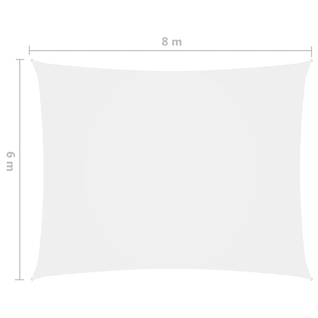 Vela ombreggiante/ombrellone rettangolare in tessuto Oxford 6 x 8 m bianco 02_0009743