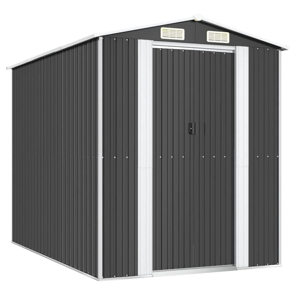 Casetta da giardino cabina ripostiglio casetta da esterno robusta casetta per attrezzi 192 x 274 x 223 cm acciaio zincato antracite 02_0022197