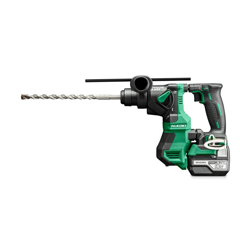 Hikoki dh18dpa wpz tassellatore 18 v brushless , 5ah. 1,3j, completo di 2 batterie , caricabatteria, impugnatura laterale e valigetta