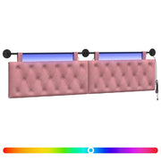 Testiera | Testata sospesa Con luce LED Rosa Velluto
