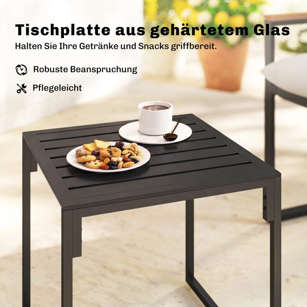 Set Bistrot 2 Posti ¨C zephmum ¨C Grigio, Polipropilene, Metallo
