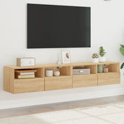 Mobili TV Parete 2pz Rovere Sonoma 80x30x30cm Legno Multistrato 836873