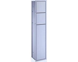 Modulo di armadiatura per bagno - Armadietto per bagno con tappo per carta igienica - Supporto per spazzola da bagno e cassetto supplementare - Argento - 280 x 293 x 890 - Apertura a richiesta