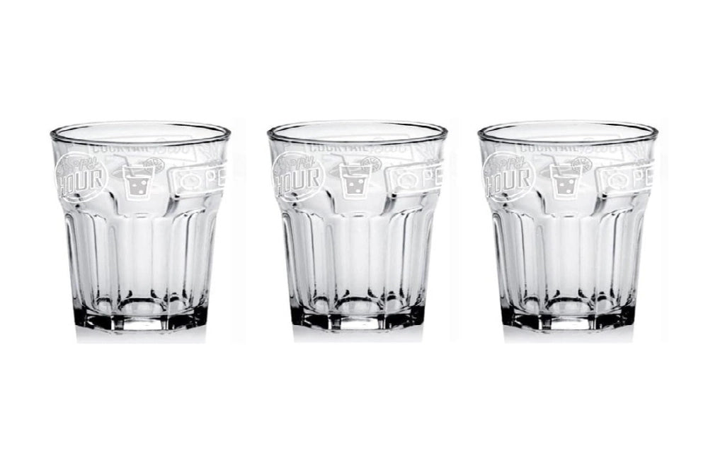 Set 3 Bicchieri da Cocktail in Vetro Medina Neon 269 cc Cerve