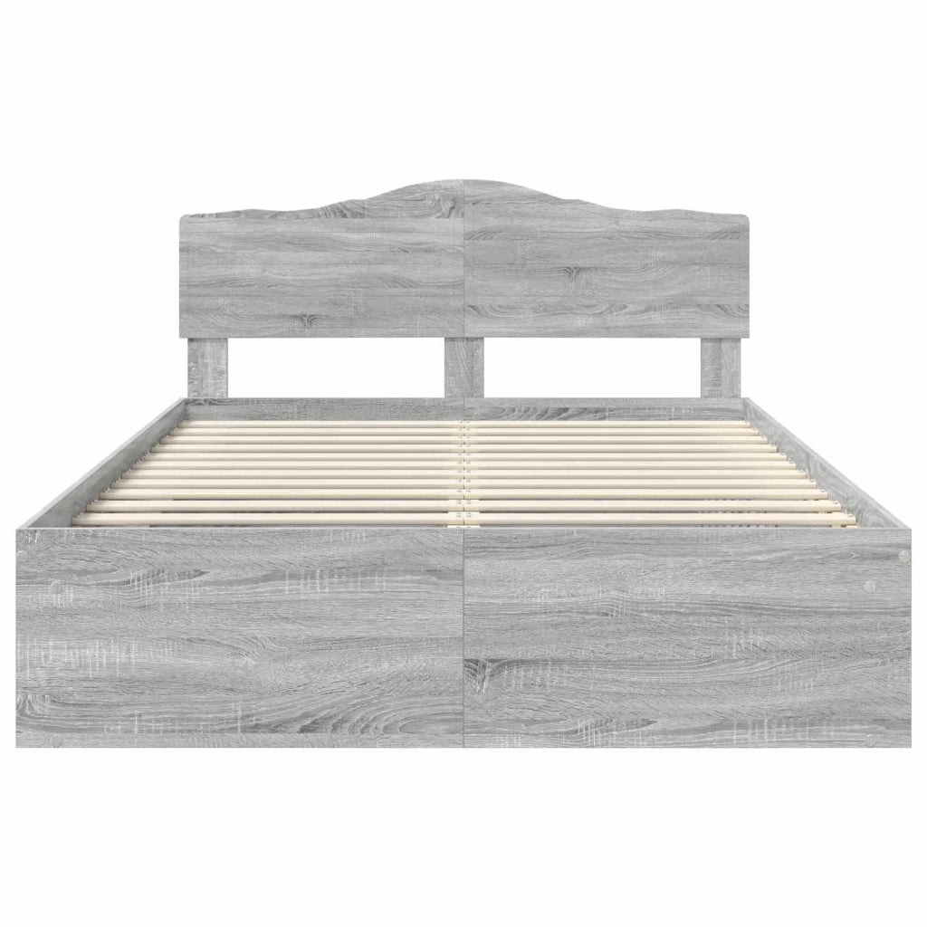 Struttura del letto Grigio Sonoma 140 x 190 cm Pino massello