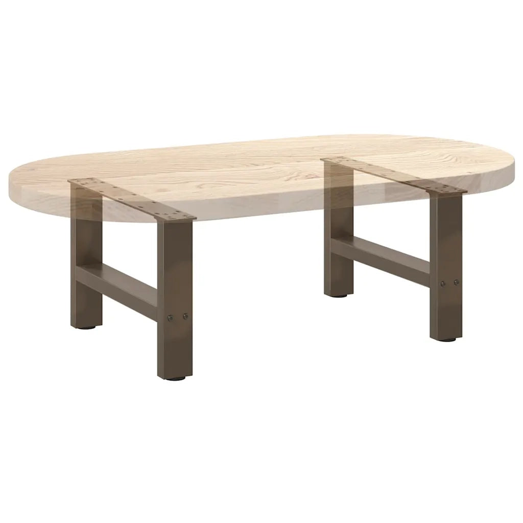 Gambe per Tavolino da Caff¨¨ in Acciaio Naturale 2 pz-Set di 2 Gamba per Tavolo 50x(30-31) cm Acciaio