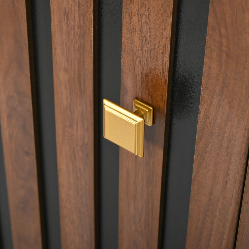 Guardaroba compatto 115x38.5x191.5 cm con scarpiera e ripiani regolabili in MDF noce
