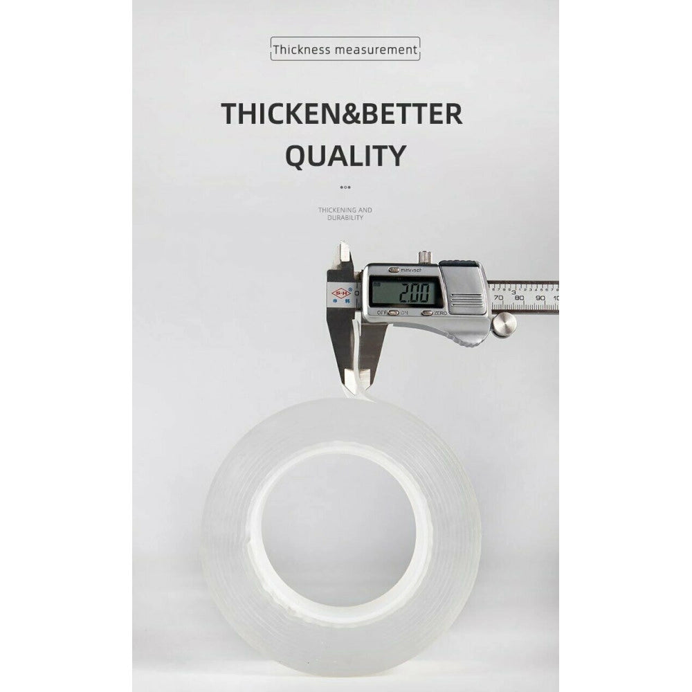 Trade Shop - Nastro Biadesivo Trasparente Milleusi Adesivo Attacca Tutto 3cm X 2 Mt Acrilico -