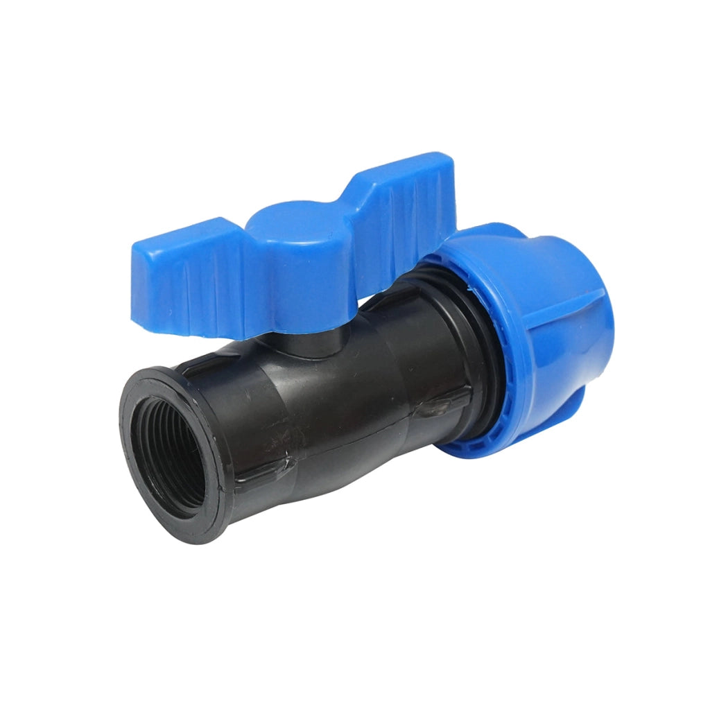 Rubinetto a giunto di compressione con filettatura interna D25mmx3/4, PN16