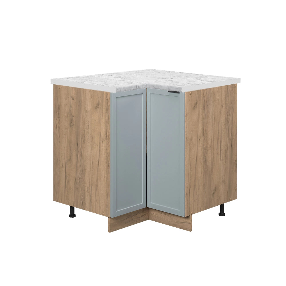 Mobile ad angolo cucina Fame-Line Blu-grigio chiaro/Rovere dorato 80.5 cm, PL Marmo Vicco