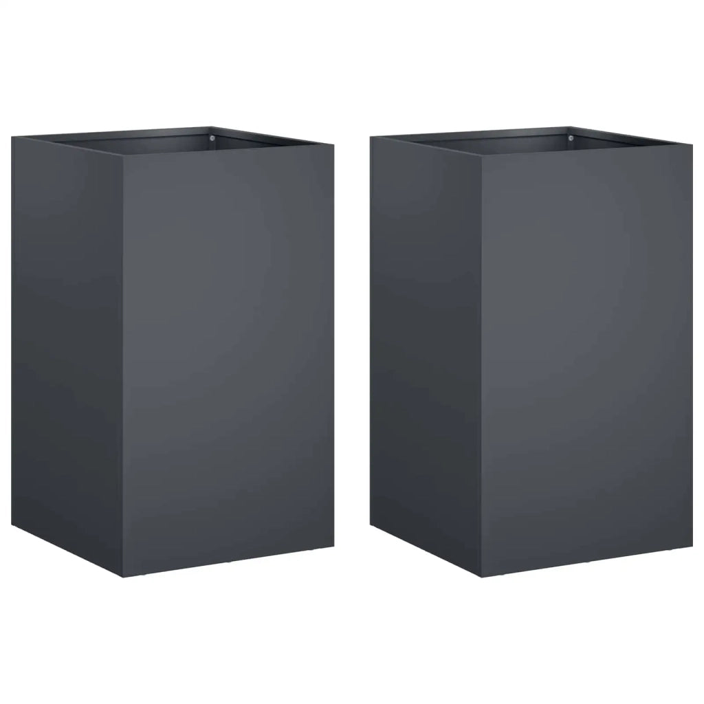 Vaso da giardino 2 pz Antracite 30 x 30 x 40 cm 8005335