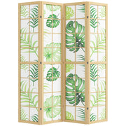 Paravento pieghevole in legno con motivo tropicale ¨C zephmum ¨C Verde 180x150 cm