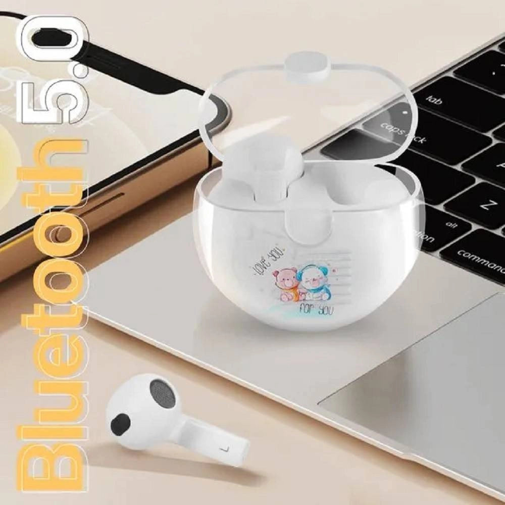 Trade Shop - Auricolari Wireless Bluetooth Controllo Touch Base Ricarica Design Motivo Cub Q8 -
