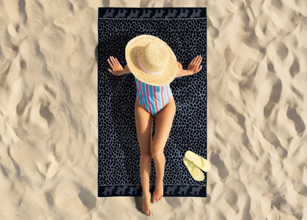 Telo Mare Jacquard Spugna Asciugamano Spiaggia Africa Ghepardo - Telo Mare - Grigio