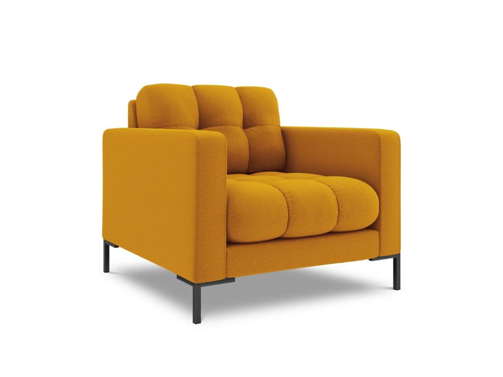 Cosmopolitan Design - Poltrona "Bali" in tessuto strutturato giallo 