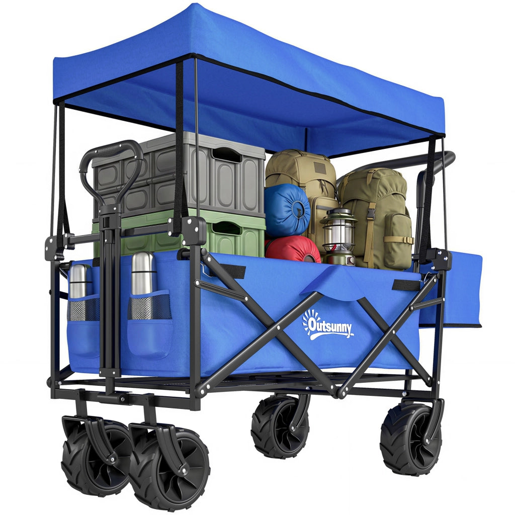 Carrello Pieghevole con Toldo ¨C zephmum ¨C Blu 117x55x98 cm