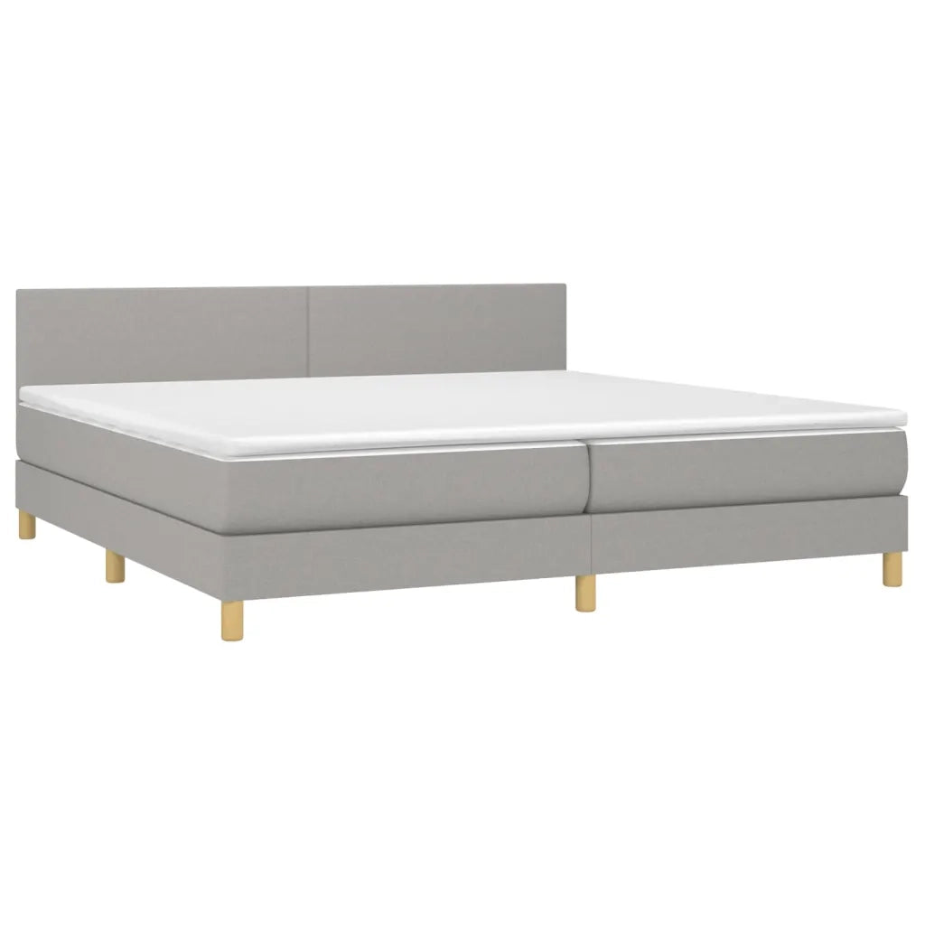 Giroletto a Molle con Materasso Grigio Chiaro 200x200cm Tessuto 3140481