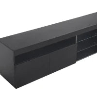 Mobile TV in stile moderno con pannello luminoso e illuminazione LED variabile, per soggiorno e sala da pranzo, Nero