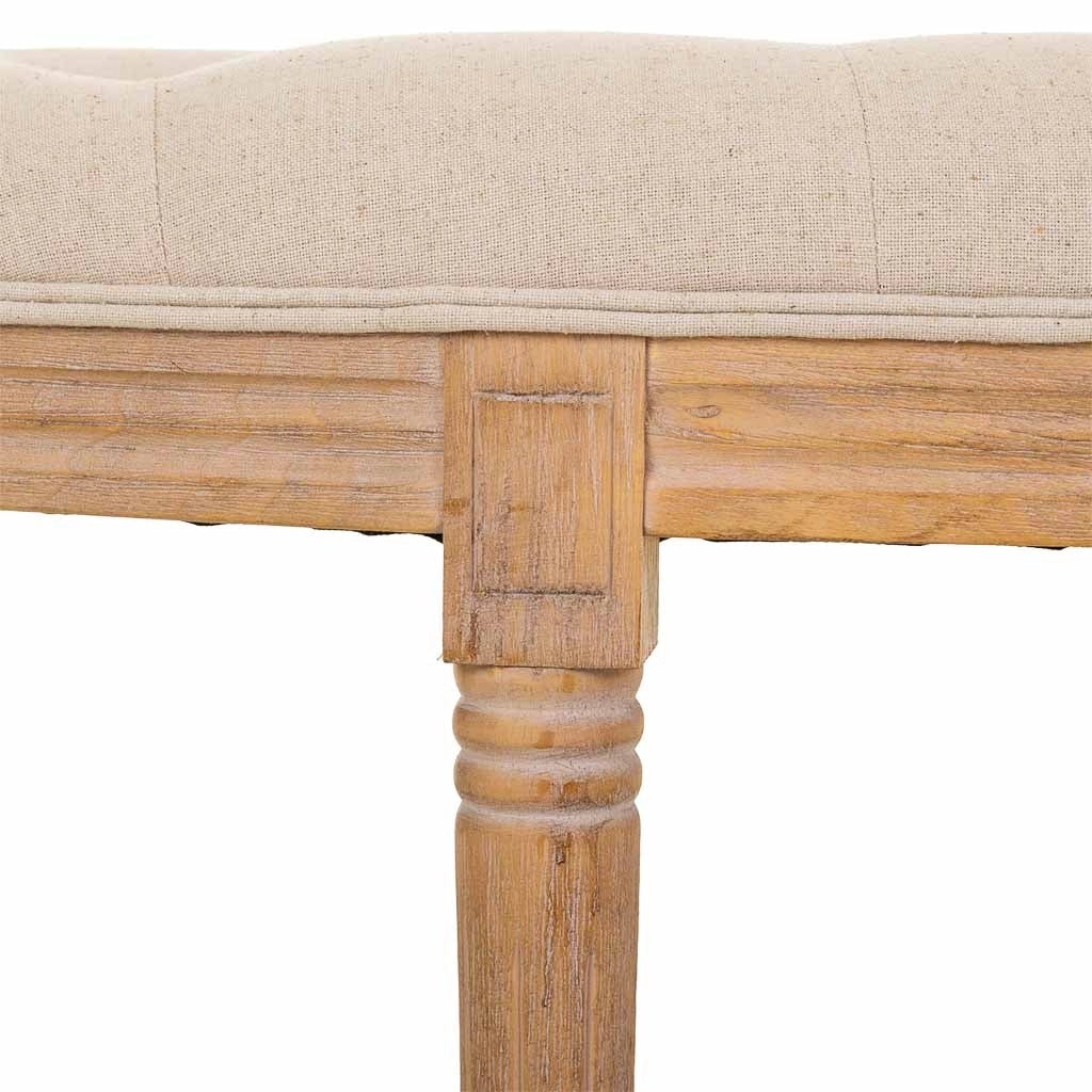 Sgabello antico in legno color panna 125x45x48h