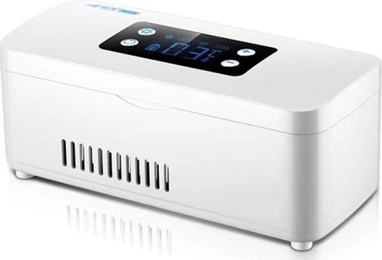 Mini Fridge per Medicamenti - Bianco - Inclusa Borsa - Adatto per Viaggi e Viaggiatori - Fridge per Insulina - 10200mAh - Fridge per Diabete - Fridge Medica - Bianco