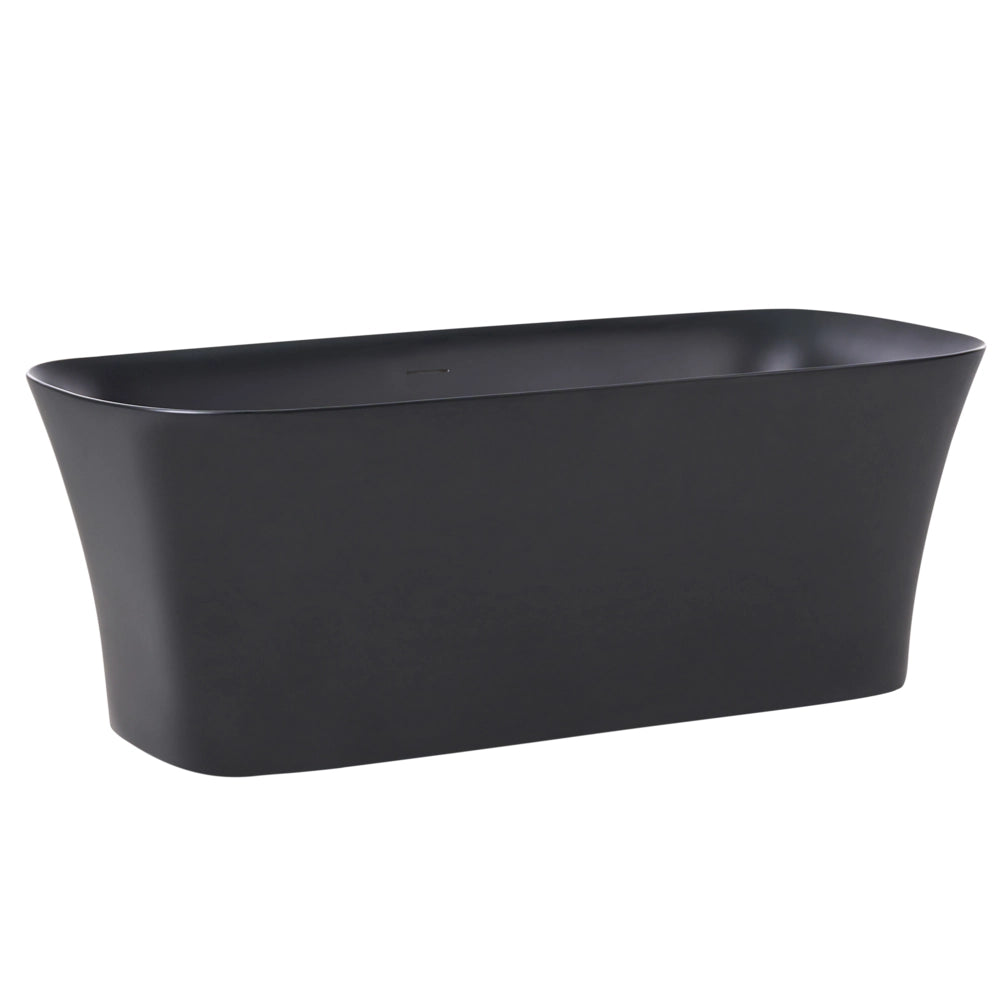 Vasca da bagno freestanding in acrilico nero 1600 x 750 mm ovale con finitura liscia opaca Stile moderno per il bagno