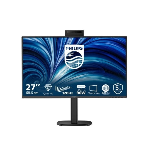 Monitor philips led 27 27b2u3601h/00 ips 2560x1440 4ms 350cd/m²50.000.000:1 2x2w mm webcam pivot regh hdmi dp usb-c docking