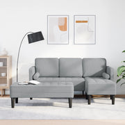 Set di 2 Divani con Cuscini Grigio Chiaro