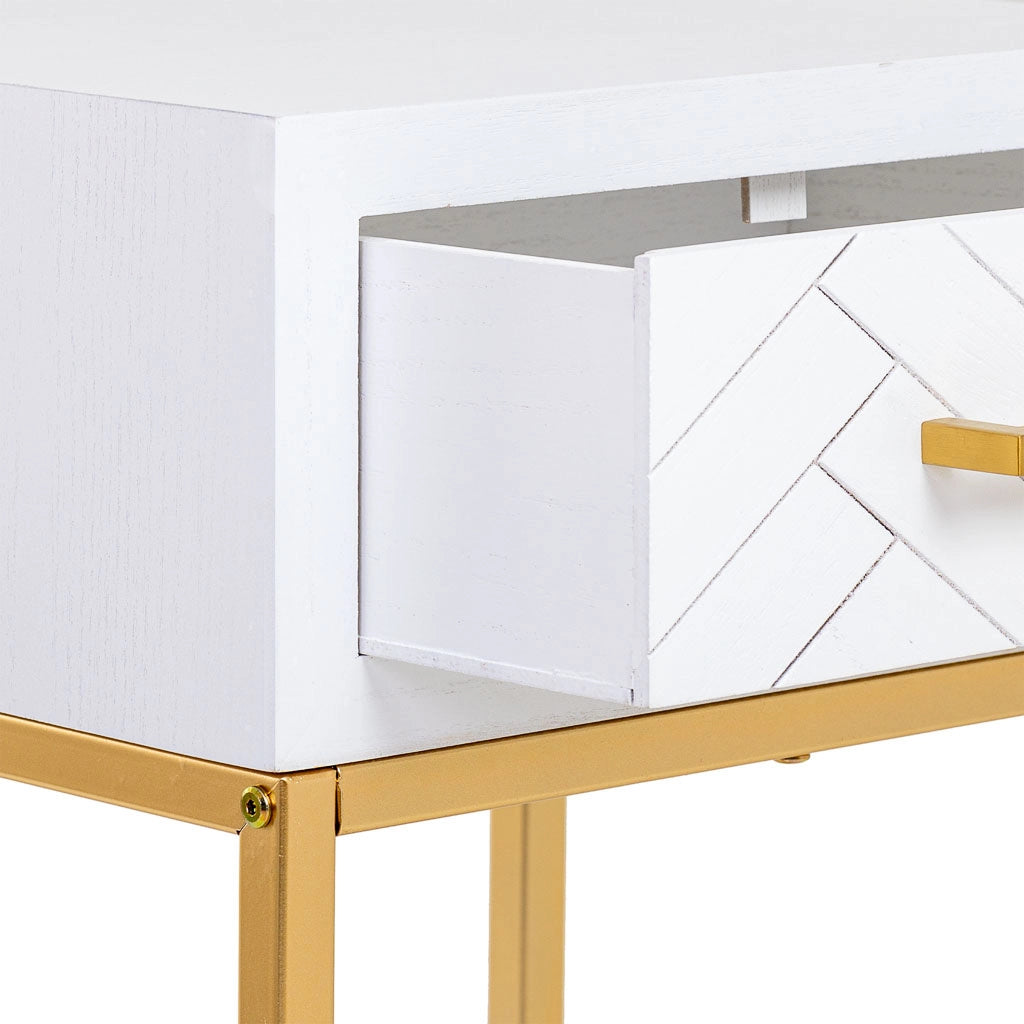 Comodino in legno e metallo 1 cassetto 40x36x60