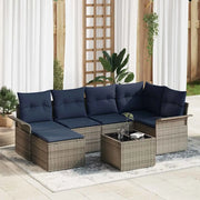Set Divano da Giardino 7 pcs Grigio polyrattan