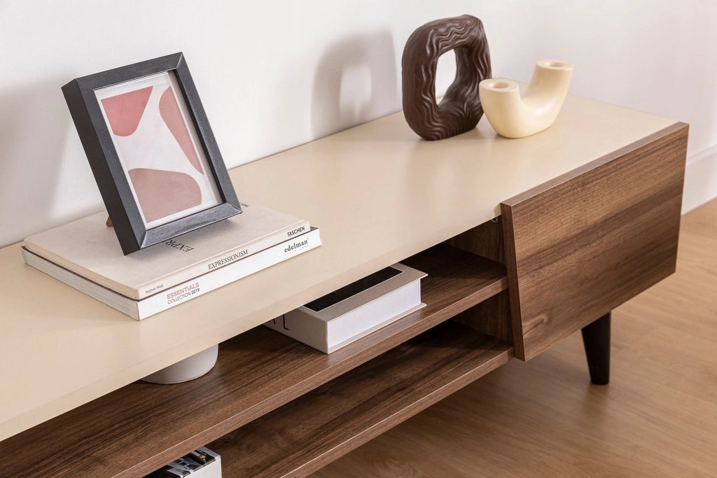 Porta TV in legno "Clark" - 180 x 37 x 45 cm - Marrone