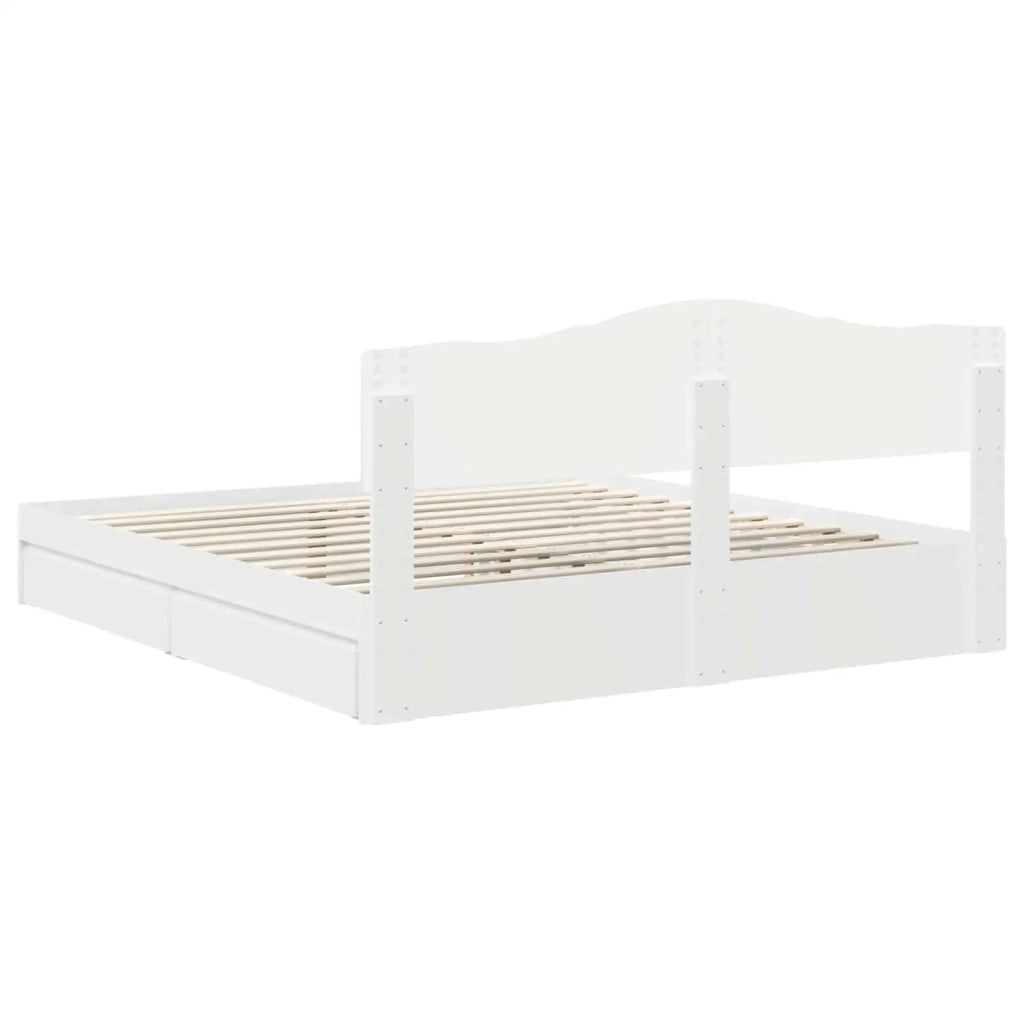 Letto con Contenitore Bianco 180 x 200 cm Legno multistrato 3413068