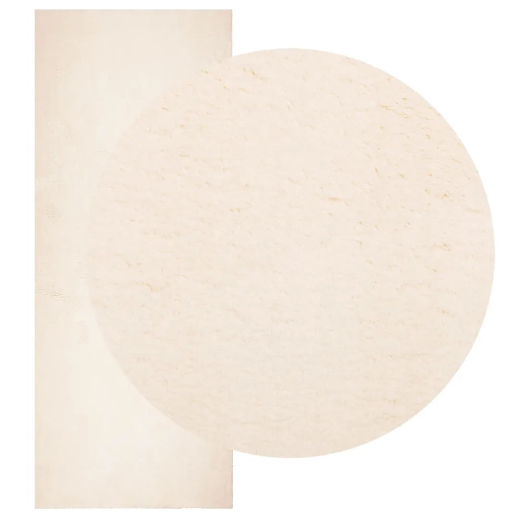 Tappeto a Pelo Corto HUARTE Morbido e Lavabile Beige 80x200 cm 375015