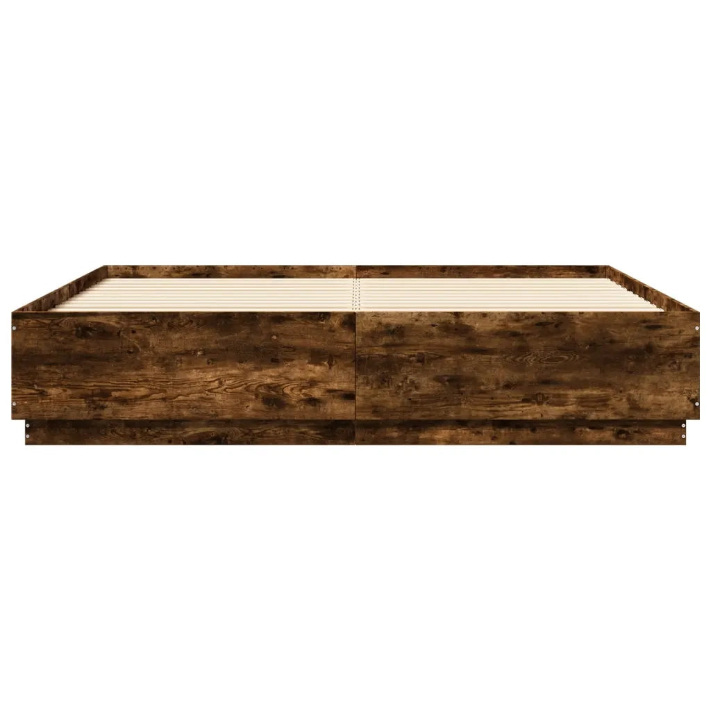 Giroletto con Luci LED Rovere Fumo 200x200 cm Legno Multistrato 3209587