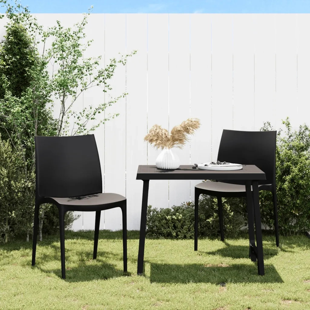 Sedie da Giardino 2 pz | Sedie da Esterno Antracite 50x46x80 cm in Polipropilene
