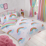 Set di coperte per letto e cuscini a tema arcobaleno