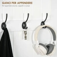 Appendiabiti da Terra Moderno 3 in 1 con 4 Ganci, Panca Contenitore e Attaccapanni, Salvaspazio Mobile da Ingresso, Corridoio, Camera da Letto in Legno, 71.5x39.5x170 cm, Bianco