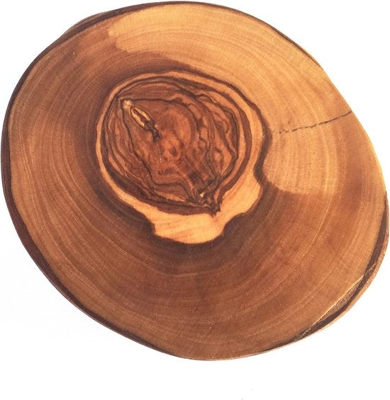 Onderzetters in naturale tessitura - Onderzetters in vetro rustici di olivo - Manufatti a mano - Set da 6 - Onderzetters in legno come regalo