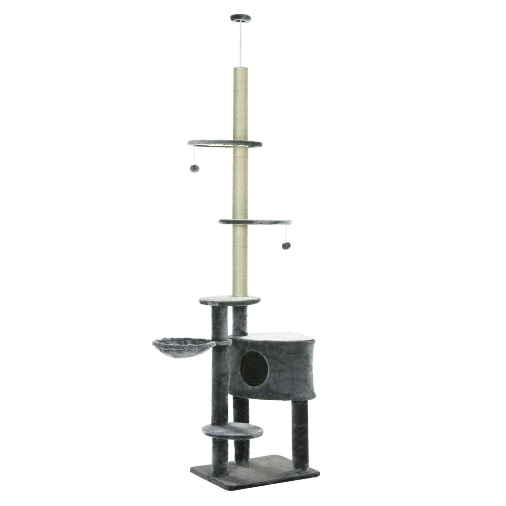 Albero tiragraffi per gatti ¨C zephmum ¨C Grigio scuro 220-265 cm