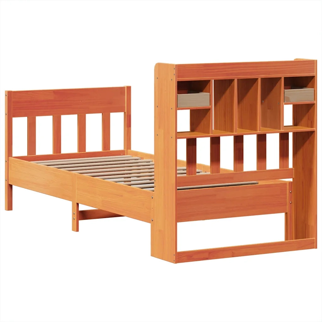 Giroletto senza Materasso-Struttura Letto Marrone Cera 100x200 cm Legno di Pino 874784