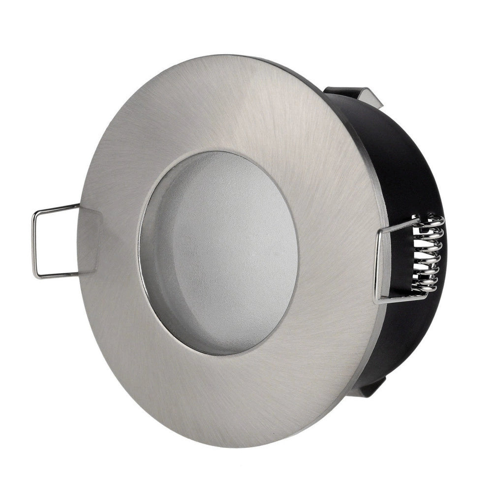 Trade Shop - Supporto Porta Faretto Da Incasso Lampadine Led Mr16 Par16 Rotondo Acciaio 75mm -
