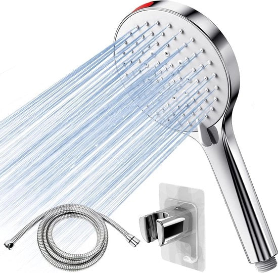 Douchekop 16 M - alta pressione doucheslang e set di testa amplificatore di pressione - bassa pressione - grande douchekop universale - slang 5 modalità - Power Flush Spray - pulizia