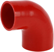 Manopola di raffreddamento a 90° - Sostanza siliconica - Colore rosso - Diametro interno 63/76 mm - Lunghezza 90 mm - Resistente a elevate temperature